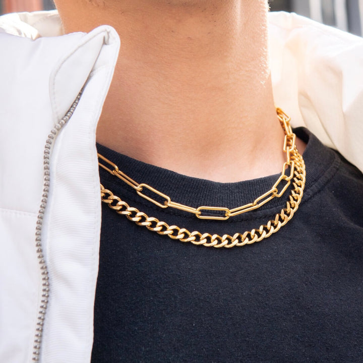 Infinite Necklace in Gold on model