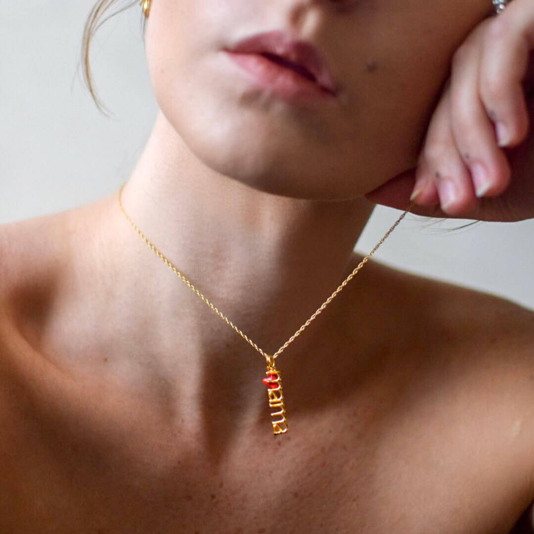 Mama Charm (Gold Vermeil) on model