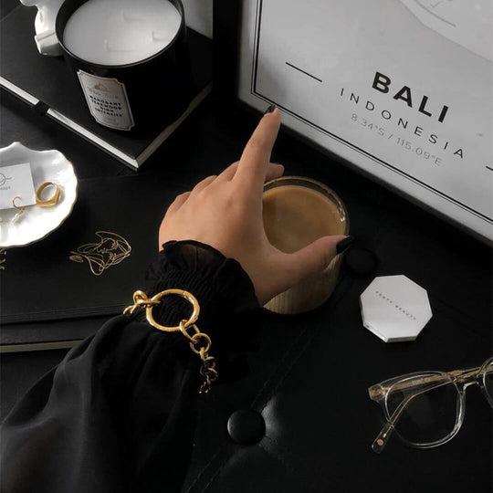 Bubble Bracelet in Gold on model