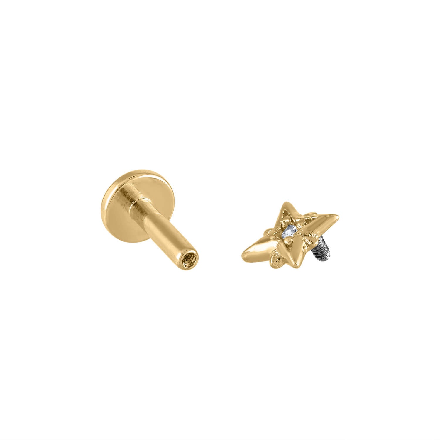 Push Pin vs Threaded Screw Flat Back Piercing Jewelry