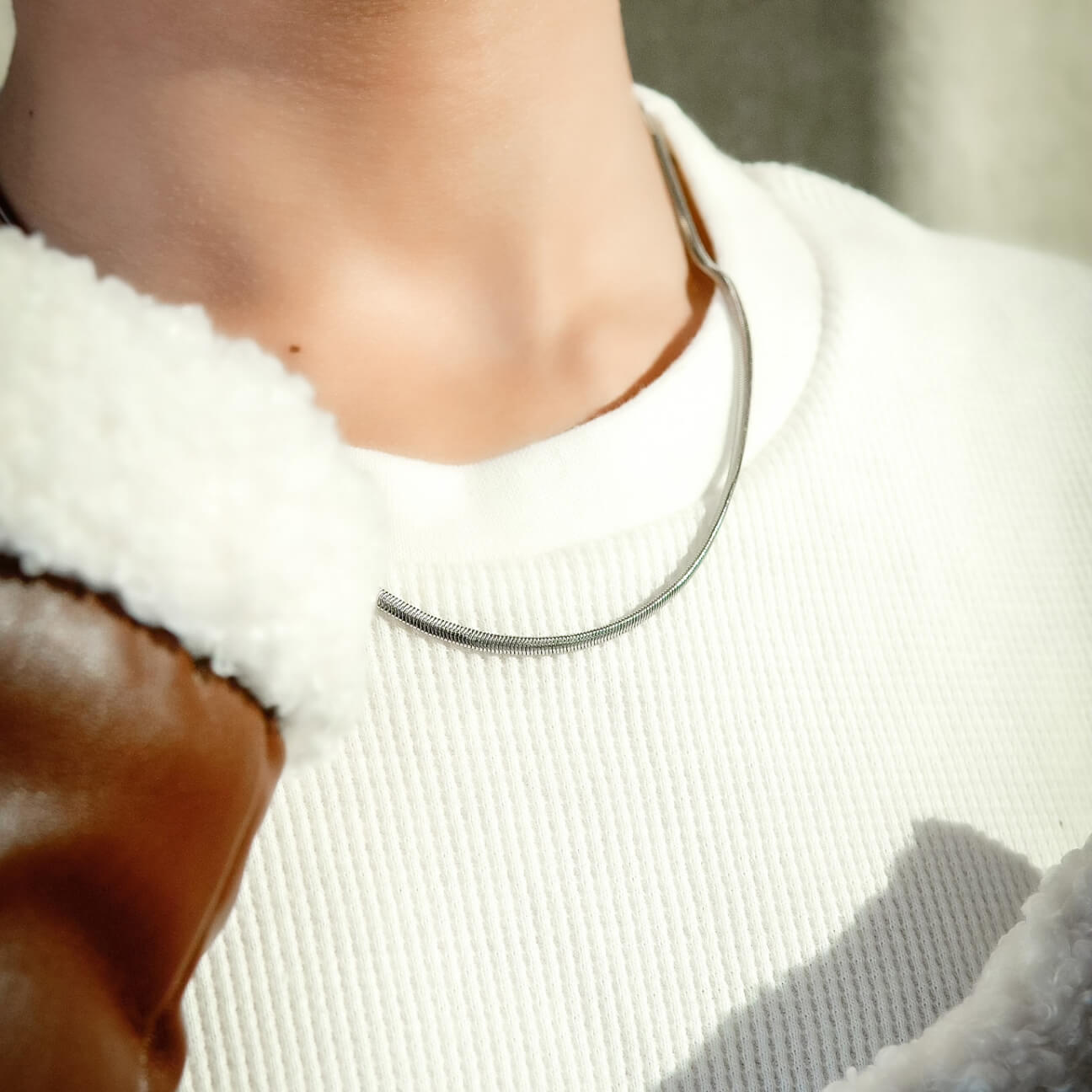 Siren Necklace (Silver) on Model