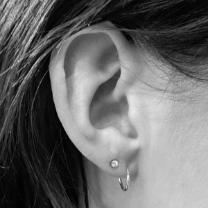 16g Turquoise flat back earring set 3mm cz clear gemstone internally t –  Siren Body Jewelry
