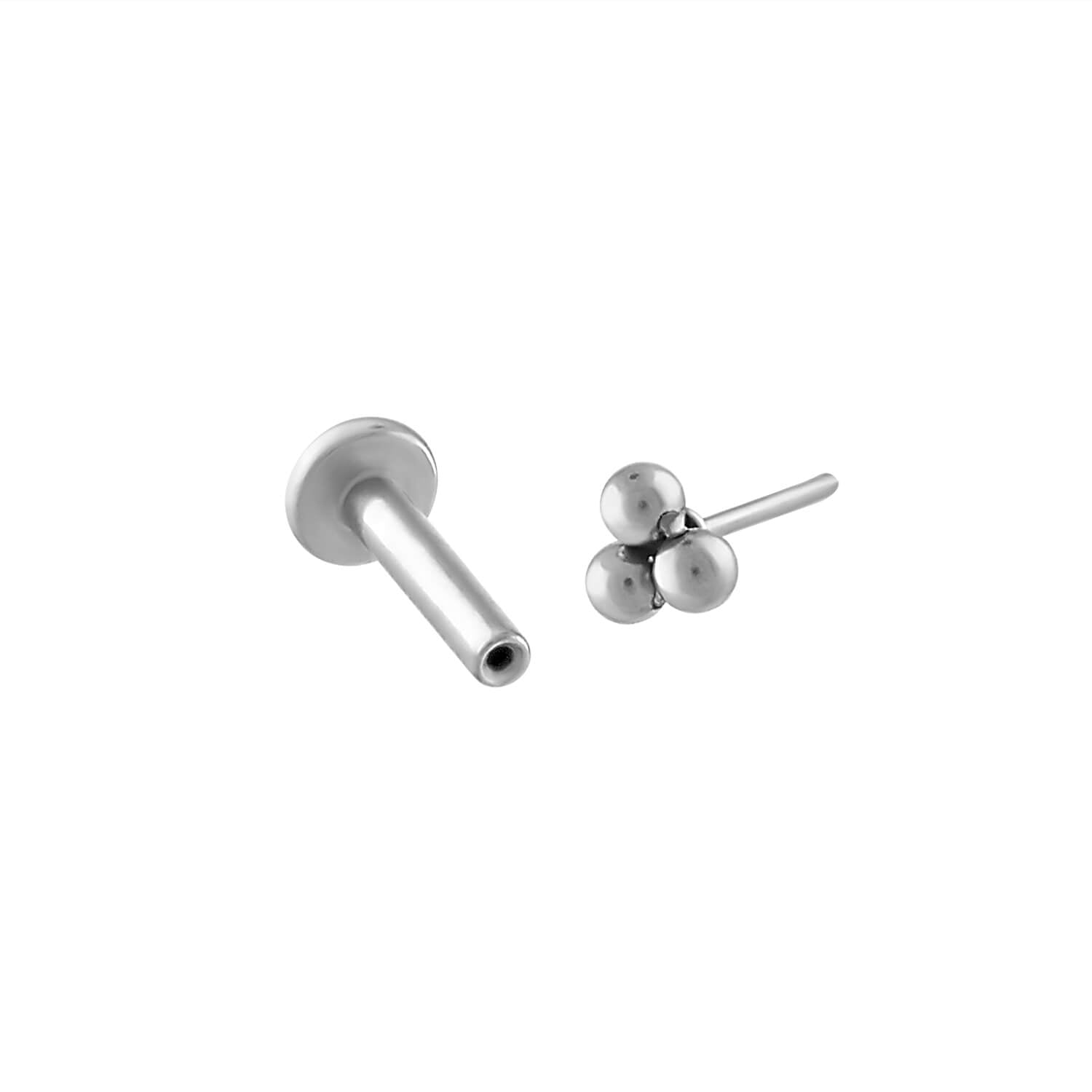 Tiny Trinity Push Pin Flat Back Earring